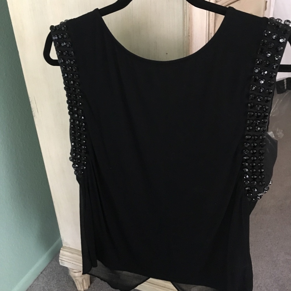 Bebe Black Tank w Studs